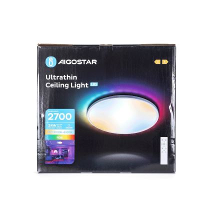 Aigostar - LED RGBW Dimbare badkamer plafondlamp LED/24W/230V 3000-6500K diameter 42 cm IP44 + afstandsbediening