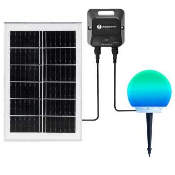 Aigostar - LED RGBW dimbare buitenlamp MESH LED/20W/3,7V 4000mAh 2700-6500K IP65 Ø 15 cm + afstandsbediening