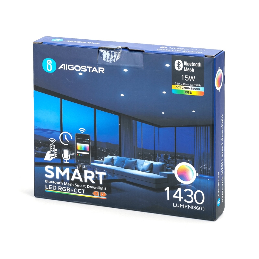 Aigostar - LED RGBW Dimbare hangende plafondverlichting MESH LED/15W/230V 2700-6500K diameter 17 cm