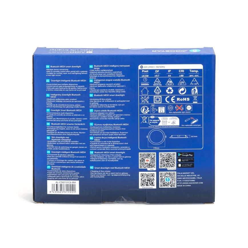 Aigostar - LED RGBW Dimbare hangende plafondverlichting MESH LED/15W/230V 2700-6500K diameter 17 cm