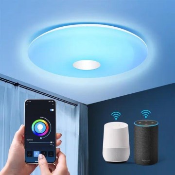 Aigostar - LED RGBW Dimbare plafondlamp 18W/230V diameter 34 cm Wi-Fi