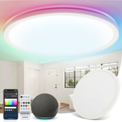 Aigostar - LED RGBW Dimbare plafondlamp MESH LED/24W/230V 3000-6500K wit + afstandsbediening
