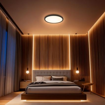 Aigostar - MESH LED RGBW dimbare plafondlamp LED/24W/230V 3000-6500K zwart + afstandsbediening