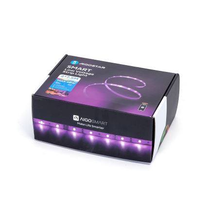 Aigostar - LED RGBW dimbare strip LED/48W/12V 2x7,5 m Wi-Fi