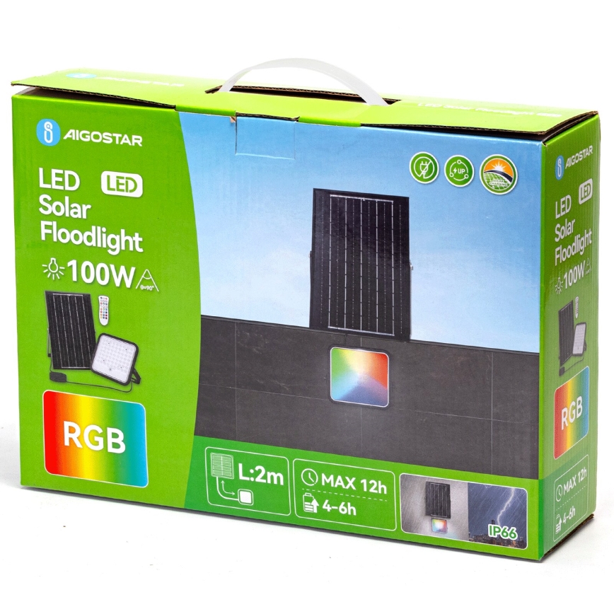 Aigostar - LED RGBW Dimbare zonne-schijnwerper LED/100W/3,4V IP66 + afstandsbediening