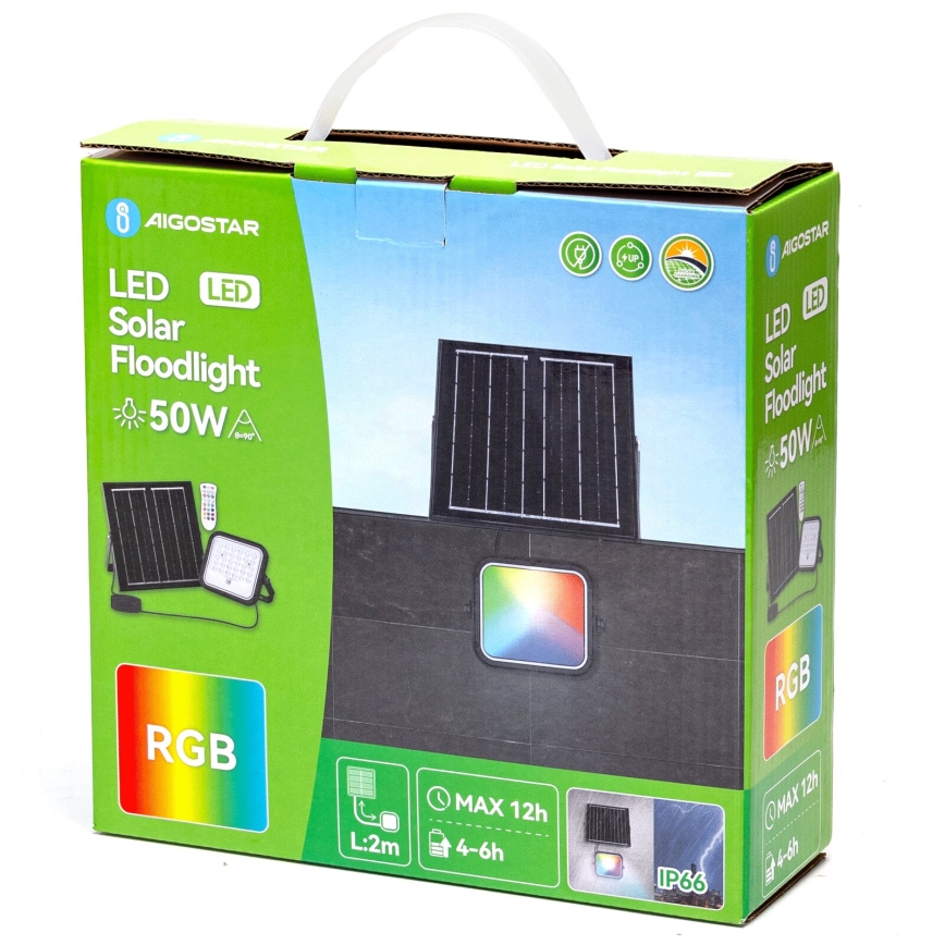 Aigostar - LED RGBW Dimbare zonne-schijnwerper LED/50W/3,4V IP66 + afstandsbediening