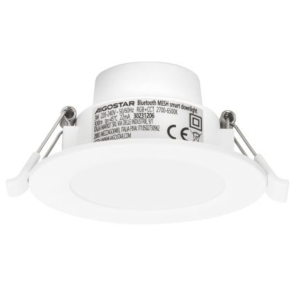 Aigostar - Plafonnier encastré LED RGBW dimmable pour salle de bains MESH Smart LED/3W/230V 2700-6500K IP44