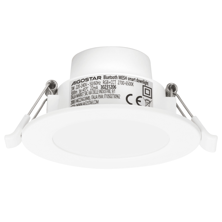 Aigostar - Plafonnier encastré LED RGBW dimmable pour salle de bains MESH Smart LED/3W/230V 2700-6500K IP44