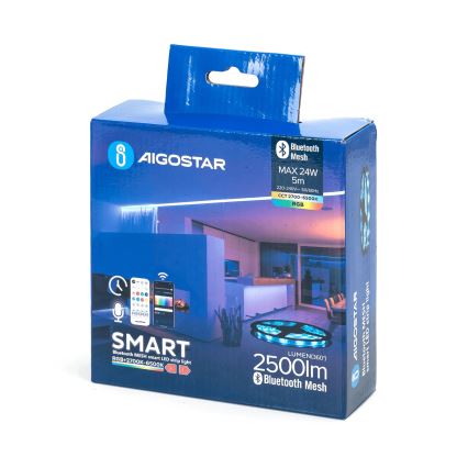 Aigostar - LED RGBW dimbare strip 5m MESH Smart LED/24W/230V 2700-6500K + afstandsbediening