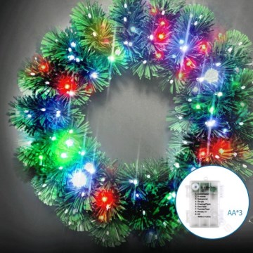 Aigostar - LED RGBY buiten kerstkrans 72xLED/3xAA Ø 50 cm IP44