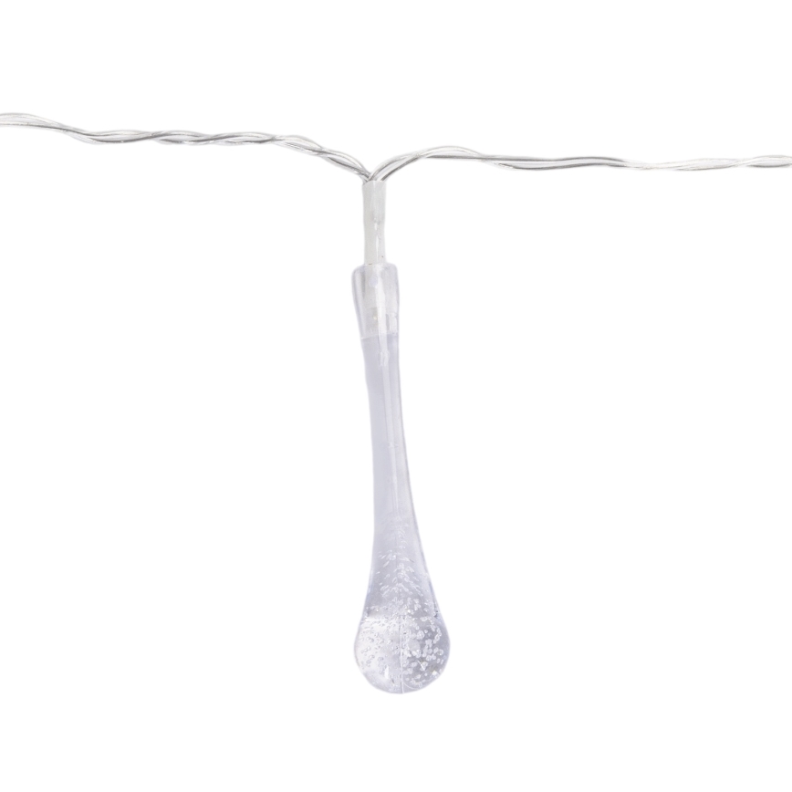 Aigostar - LED-lichtsnoer voor buiten, 25x LED, 8 functies, 3x AA, 2,5 m, IP44, meerkleurig, druppelvormig