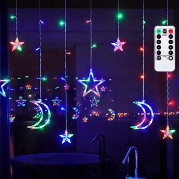 Aigostar - LED RGBY buiten kerstslinger 120xLED/8 functies 3x0,6m IP44 multicolor + afstandsbediening
