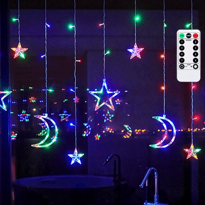 Aigostar - LED RGBY buiten kerstslinger 120xLED/8 functies 3x0,6m IP44 multicolor + afstandsbediening