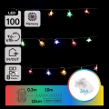 Aigostar - LED RGBY buiten kerstverlichting, 100 LED, 8 functies, 3x AA-batterijen, 10 m, IP44, met sterren