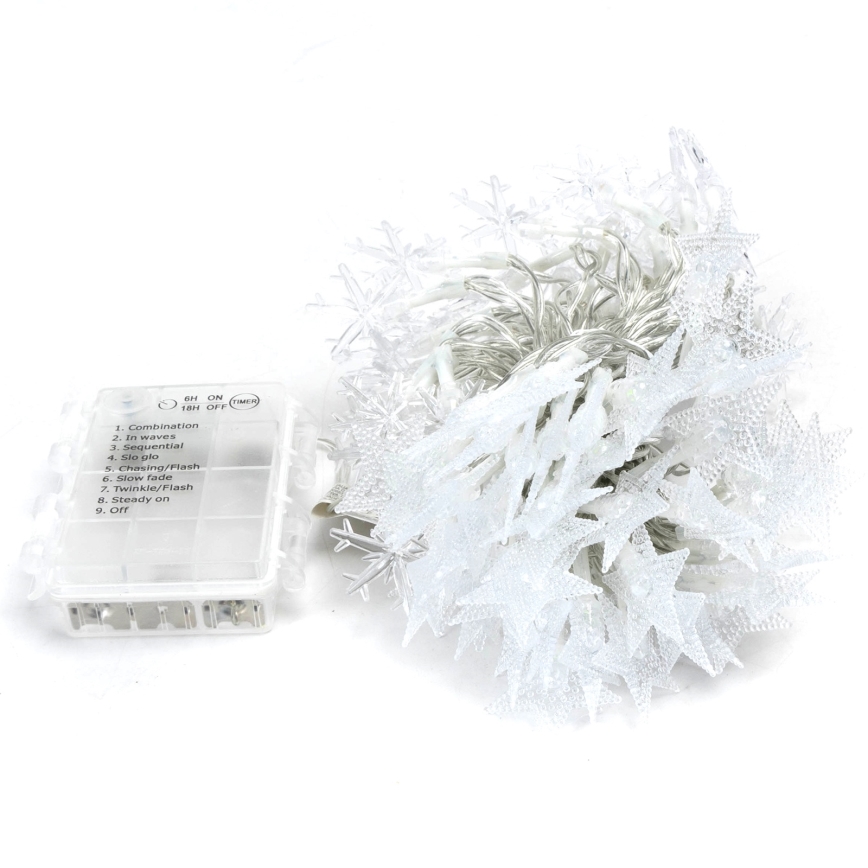 Aigostar - LED RGBY buiten kerstverlichting, 100 LED, 8 functies, 3x AA-batterijen, 10 m, IP44, met sterren