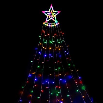 Aigostar - Guirlande lumineuse LED pour extérieur, décoration de Noël, 206 LEDs, 2 m, IP44, multicolore