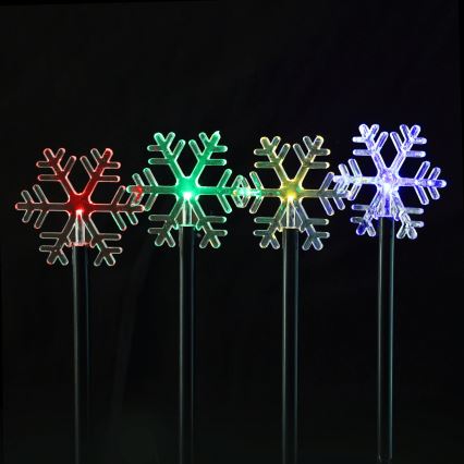 Aigostar - LED RGBY zonne-kerstverlichting 5xLED/1,2V/8 functies 1m IP65 800mAh sneeuwvlokken
