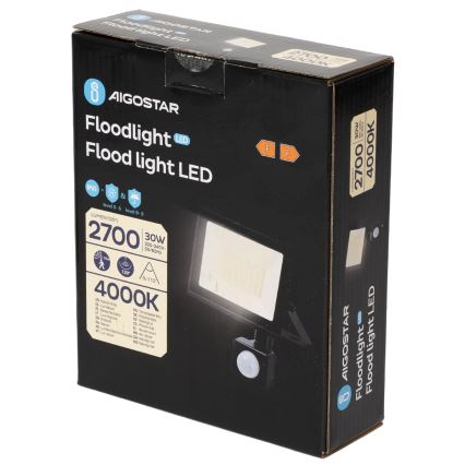 Aigostar - LED-schijnwerper met sensor 30W/230V 4000K IP65