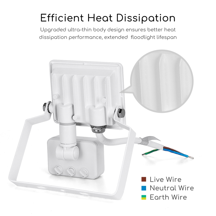 Aigostar - LED Schijnwerper met Sensor LED/10W/230V 4000K IP65 wit