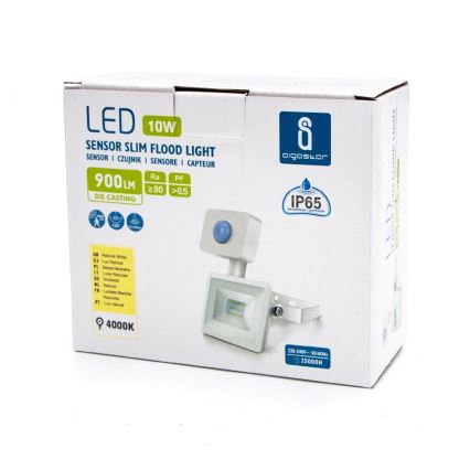 Aigostar - LED Schijnwerper met Sensor LED/10W/230V 4000K IP65 wit