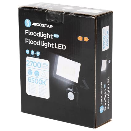 Aigostar - LED-schijnwerper met sensor LED/30W/230V 6500K IP65
