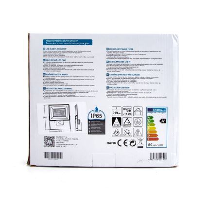 Aigostar - LED Schijnwerper met Sensor LED/50W/230V 6400K IP65 wit