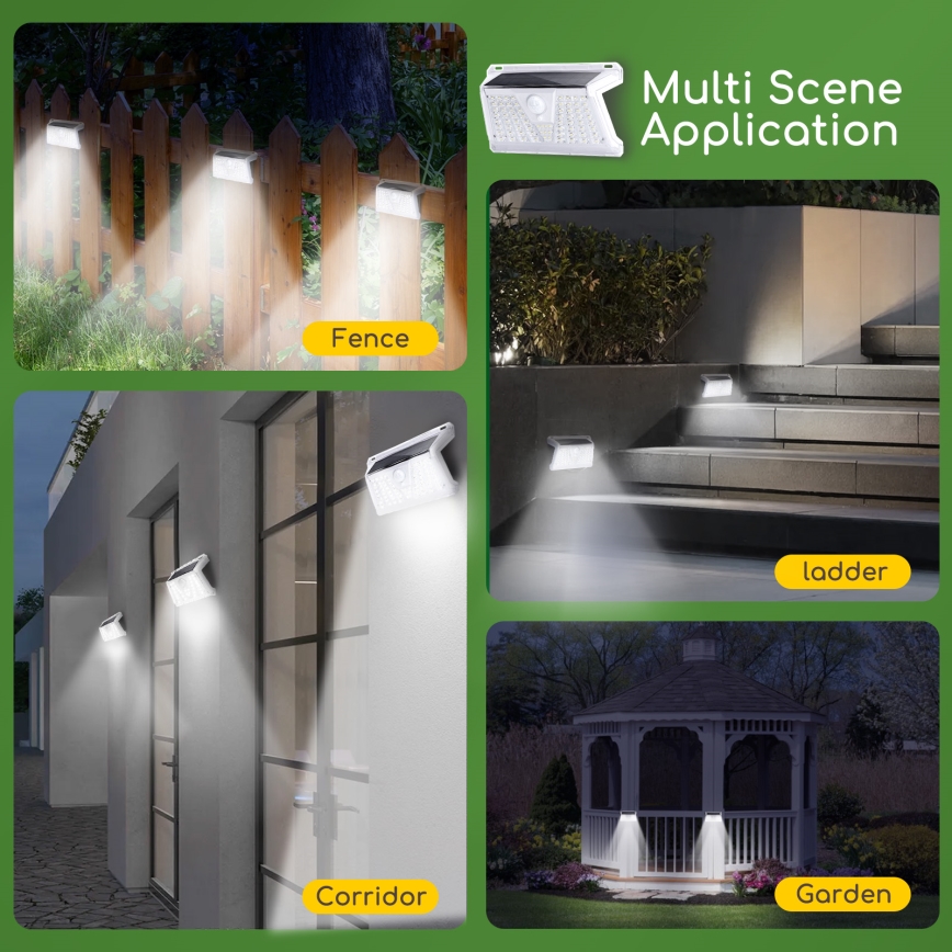 Aigostar - LED Solar buitenverlichting met sensor LED/2,4W/5V 1200 mAh IP65