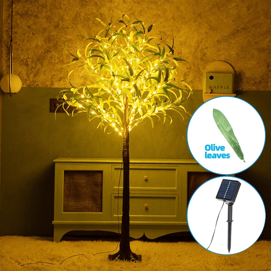 Aigostar - LED Solar decoratie 30xLED/2,6m IP65 warm wit olijf