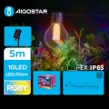 Aigostar - LED Solar Decoratieve lichtsnoer 10xLED/8 Functies 5,5m IP65 Meerdere kleuren