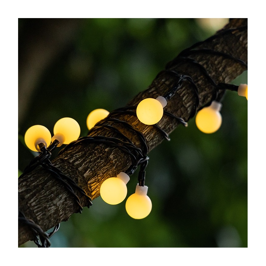 Aigostar - LED Solar Decoratieve lichtsnoer 50xLED/8 Functies 12m IP65 warm wit