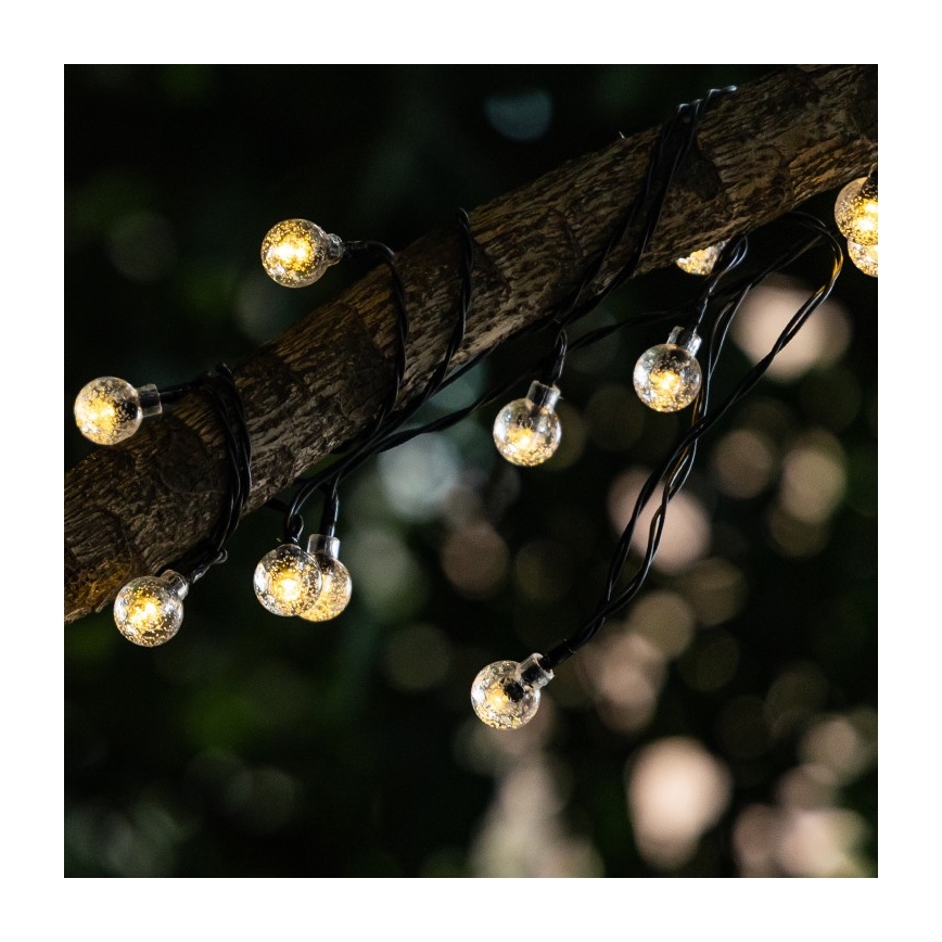 Aigostar - LED Solar Decoratieve lichtsnoer 50xLED/8 Functies 12m IP65 warm wit
