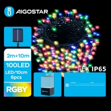 Aigostar - LED Solar Kerst lichtsnoer 100xLED/8 Functies 12m IP65 Meerdere kleuren