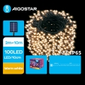 Aigostar - LED Solar Kerst lichtsnoer 100xLED/8 Functies 12m IP65 warm wit