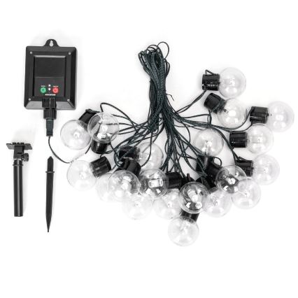 Aigostar - LED Solar Kerst lichtsnoer 20xLED/8 Functies 11,5m IP65 Meerdere kleuren