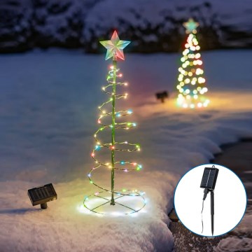 Aigostar - LED Solar kerstdecoratie LED/0,26W/3,7V 75cm IP65 multicolor