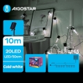 Aigostar - LED Solar Kerstketting 20xLED/8 Functies 11,5m 1200 mAh IP65 koud wit