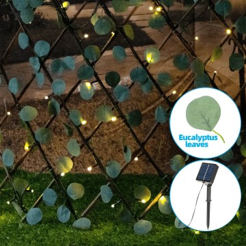 Aigostar - LED Solar ketting 102xLED/2x0,7m IP65 warm wit eucalyptus