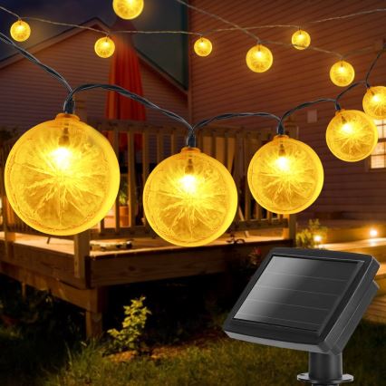 Aigostar - LED Solar ketting 10xLED/3,8m IP44 600 mAh warm wit