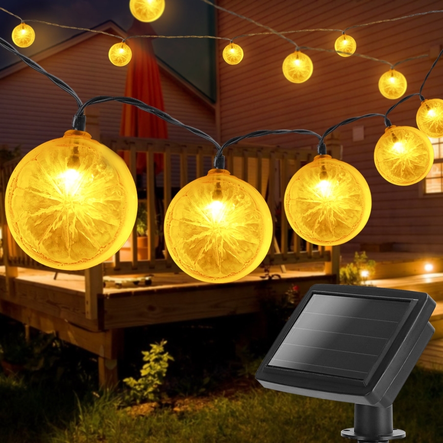 Aigostar - LED Solar ketting 10xLED/3,8m IP44 600 mAh warm wit