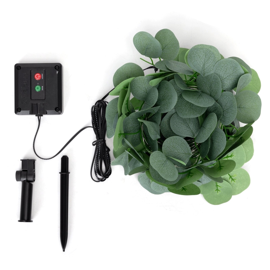 Aigostar - LED Solar ketting 50xLED/7m IP65 300 mAh warm wit eucalyptus
