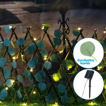 Aigostar - LED Solar ketting 56xLED/2x0,4m IP65 warm wit eucalyptus