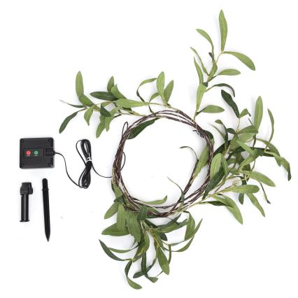 Aigostar - LED Solar ketting 60xLED/4m IP65 300 mAh warm wit olijf