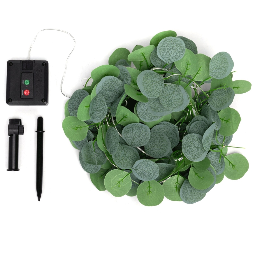 Aigostar - LED Solar ketting 70xLED/4x1m IP65 warm wit eucalyptus
