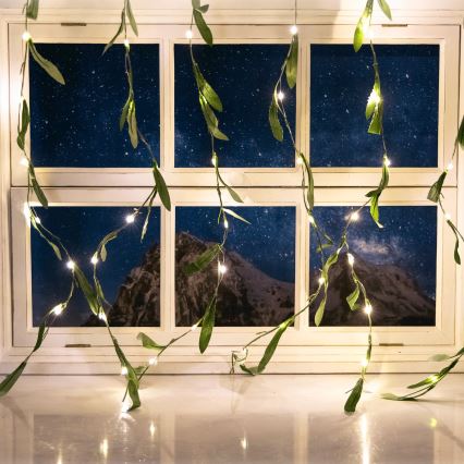 Aigostar - LED Solar ketting 70xLED/4x1m IP65 warm wit olijf