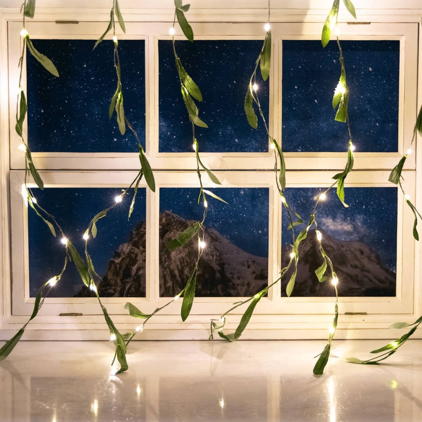 Aigostar - LED Solar ketting 70xLED/4x1m IP65 warm wit olijf