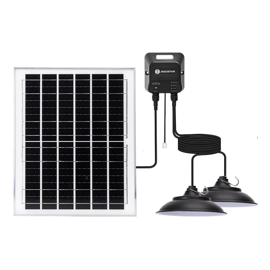 Aigostar - LED Solar kroonluchter 2xLED/70W/12V 12000 mAh 6500K diameter 23,5 cm + afstandsbediening