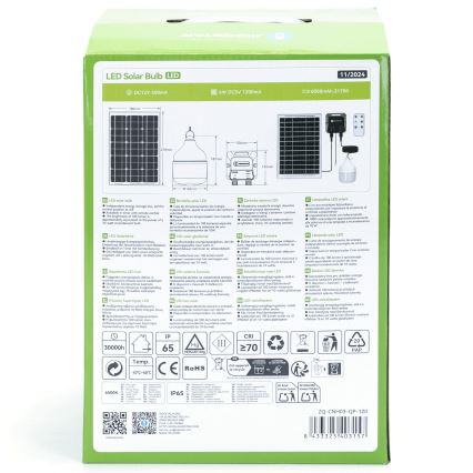 Aigostar - LED Solar kroonluchter LED/70W/12V 6000 mAh 6500K diameter 12 cm + afstandsbediening