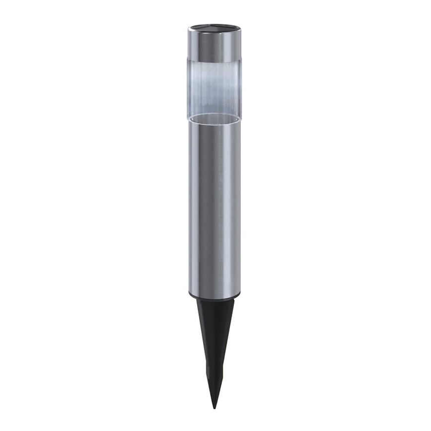 Aigostar - LED Solar lamp LED/0,006W/1,2V 31,5 cm 100 mAh mat chroom 6500K IP44