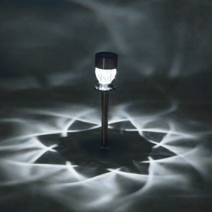 Aigostar - LED Solar lamp LED/0,006W/1,2V 35,5cm mat chroom 3000K IP44