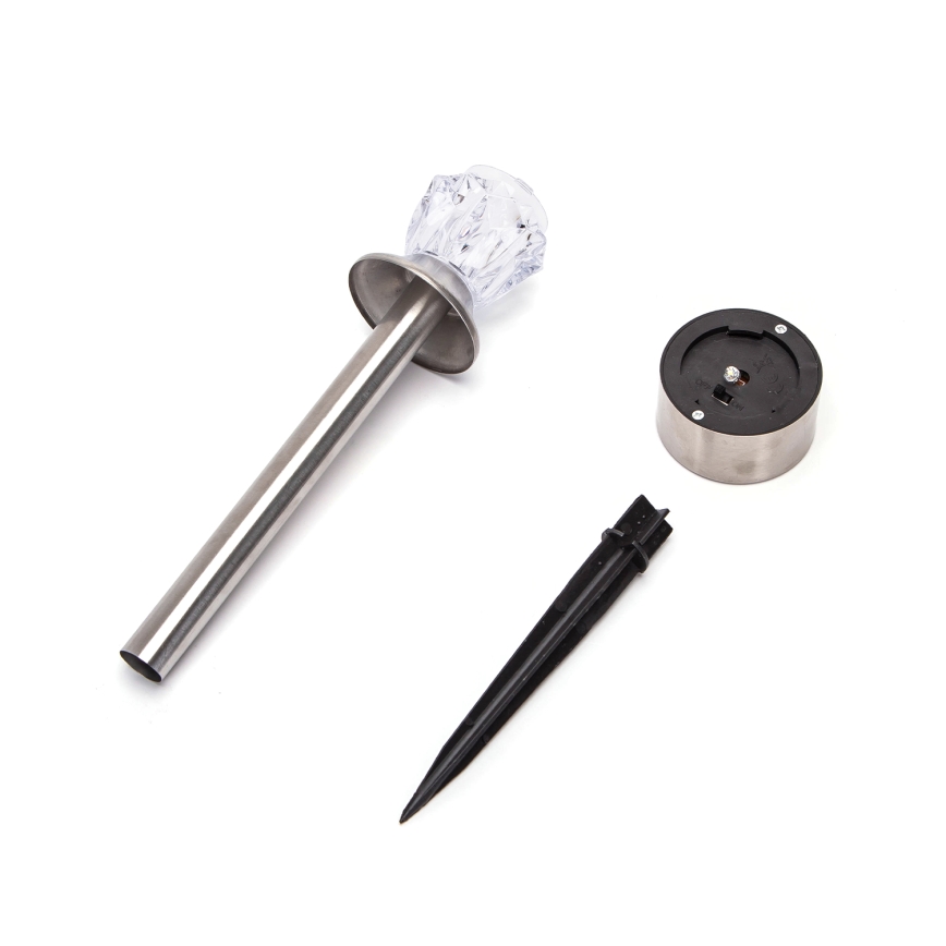 Aigostar - LED Solar lamp LED/0,006W/1,2V 35,5cm mat chroom 3000K IP44